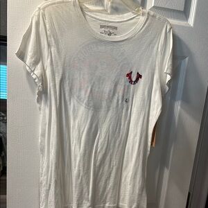 True Religion White Short Sleeve Tee